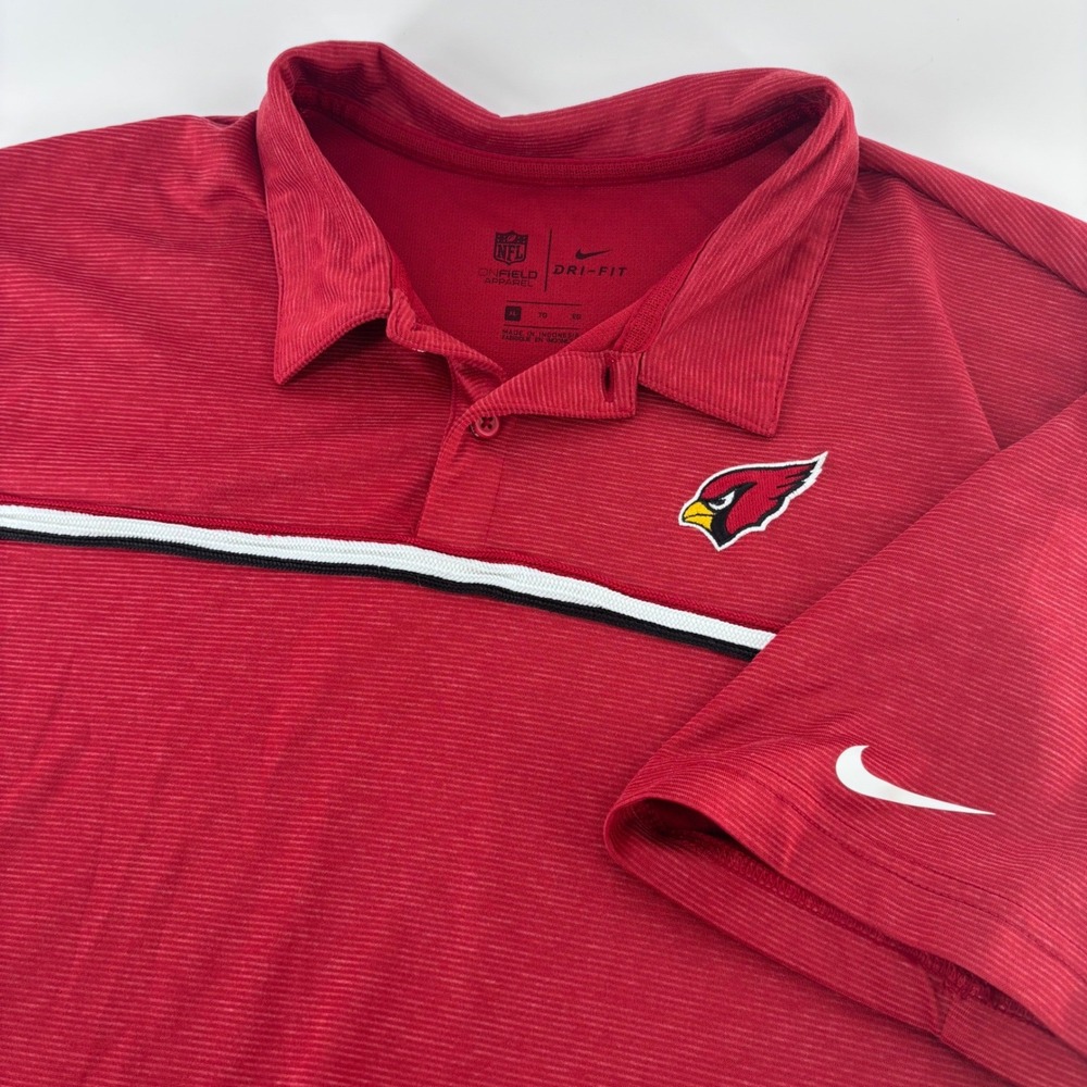 Nike Polo‎ Shirt Mens XL Red Arizona Cardinals NFL Dri-FIT Onfield Sportswear
